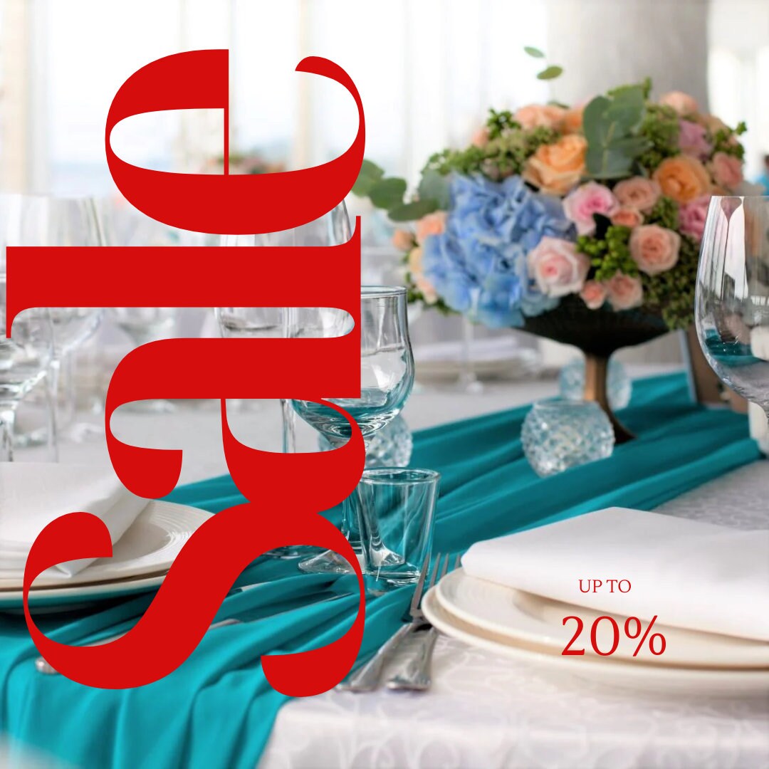 TURQUOISE - Chiffon Table Runner 29" x 108" inch Perfect for Party Sweetest Day Wedding Anniversary Decorations Valentines Day Runners.