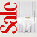 WHITE - 3D Rosette Square Tablecloth Overlay- Square Tablecloth Cover for Wedding Party Event Banquet. Choose Size Below