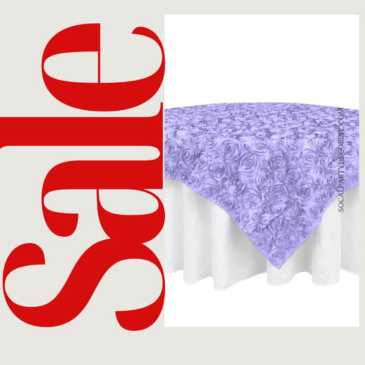 LILAC - 3D Rosette Square Tablecloth Overlay- Square Tablecloth Cover for Wedding Party Event Banquet. Choose Size Below