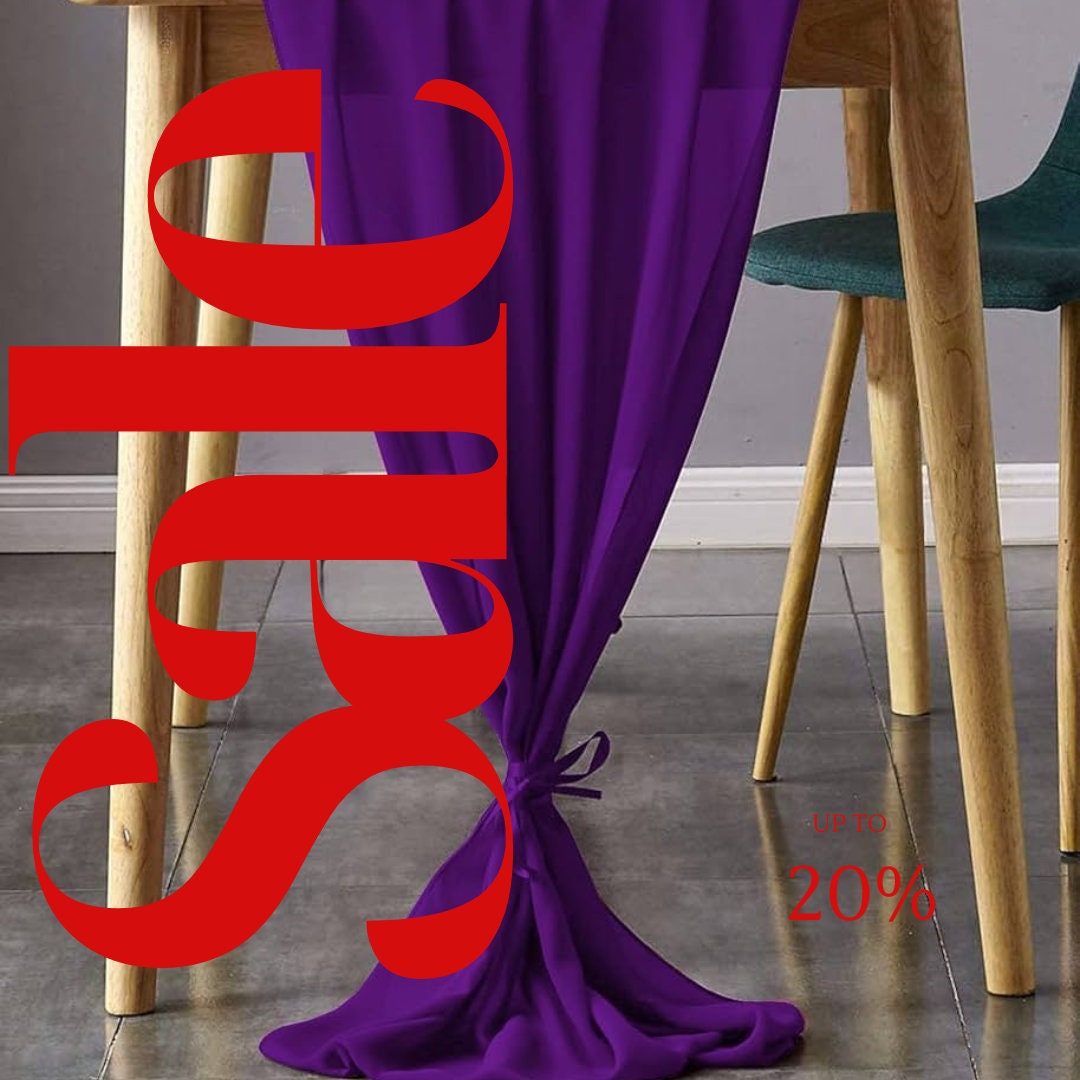 PURPLE - Chiffon Table Runner 29" x 108" inch Perfect for Party Sweetest Day Wedding Anniversary Decorations Valentines Day Runners.