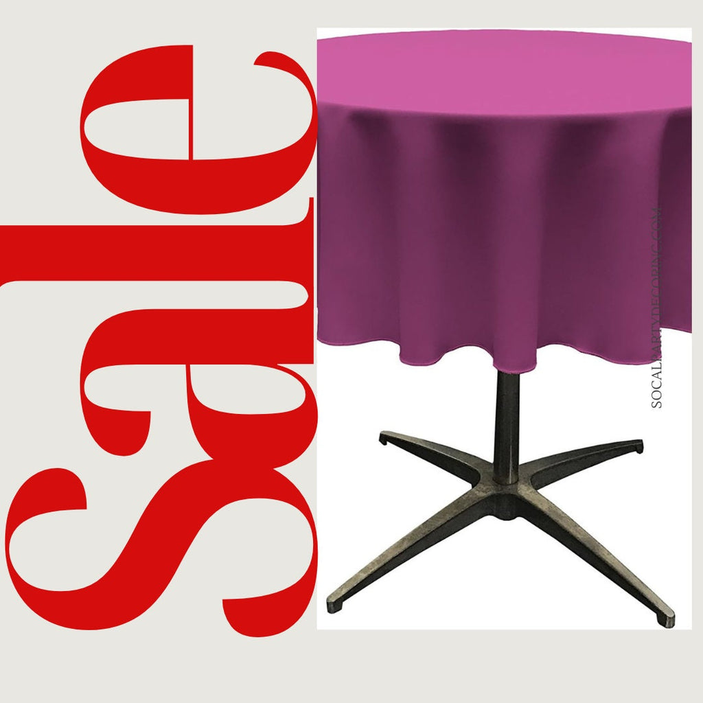 MAGENTA - Polyester Poplin Washable Round Tablecloth, Wrinkle Resistant Table Cover Fabric Table Cloth for Dinning, Kitchen, Party, Holiday