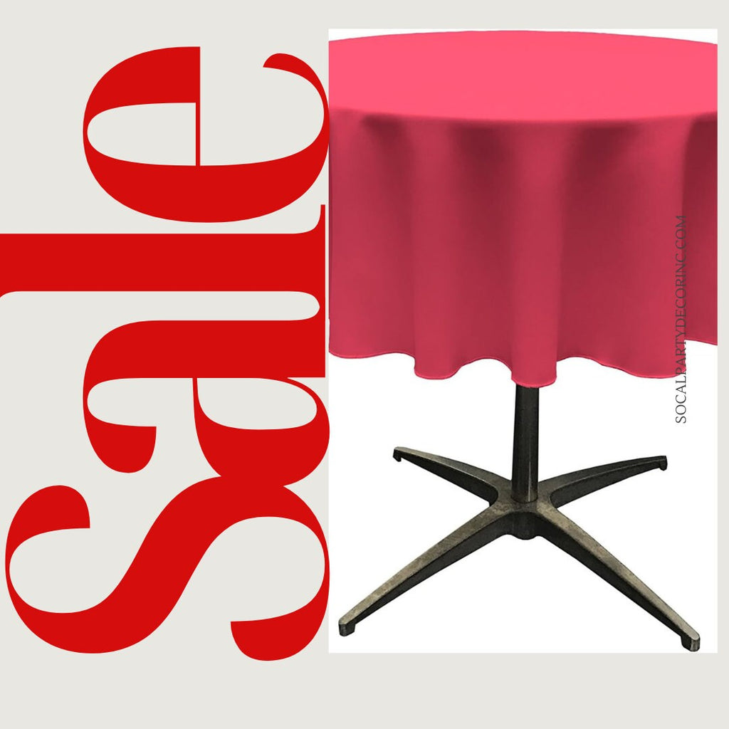 FUCHSIA - Polyester Poplin Washable Round Tablecloth, Wrinkle Resistant Table Cover Fabric Table Cloth for Dinning, Kitchen, Party, Holiday