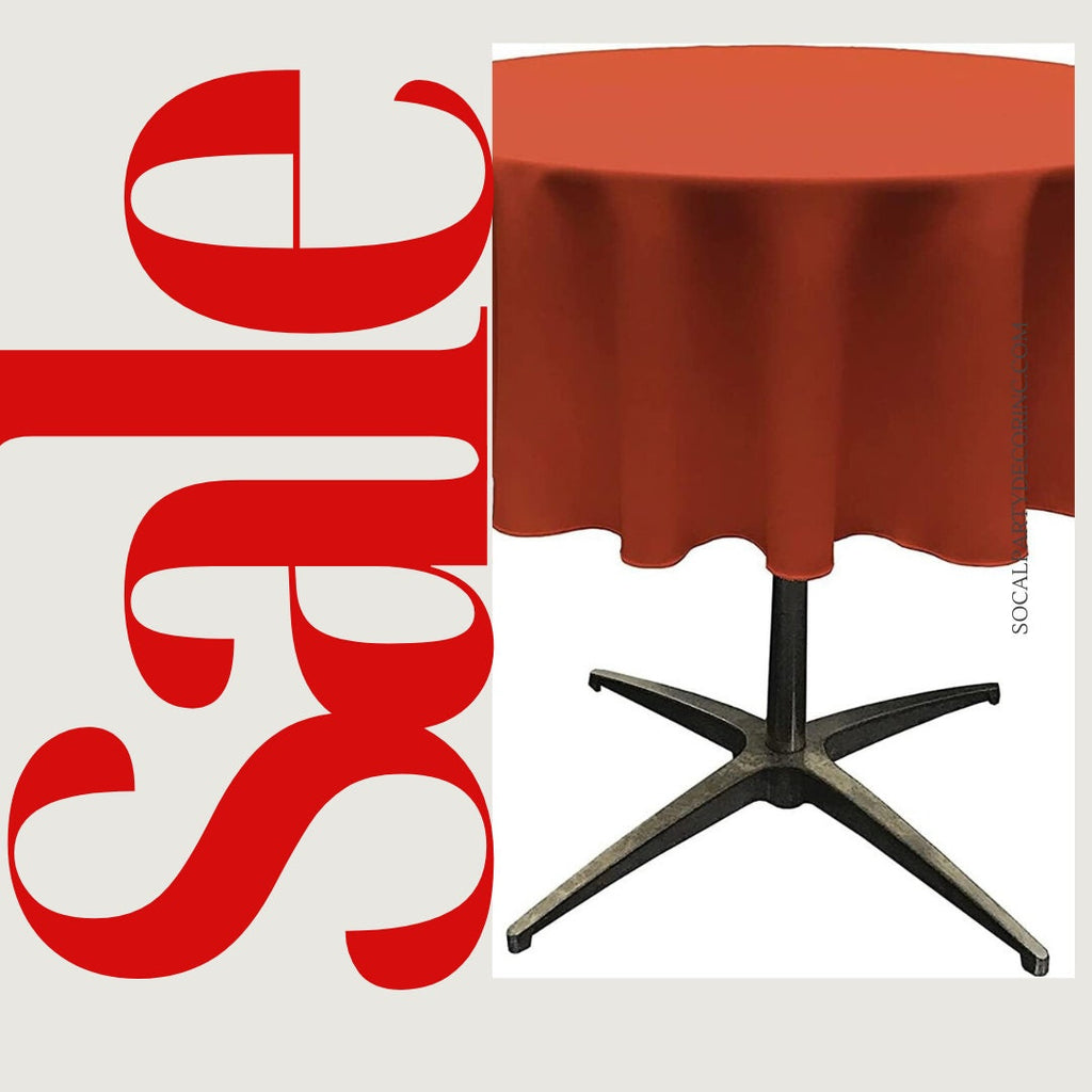 RUST - Polyester Poplin Washable Round Tablecloth, Wrinkle Resistant Table Cover Fabric Table Cloth for Dinning, Kitchen, Party, Holiday