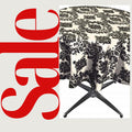 IVORY - Taffeta Flocking Damask Table Rounds for Wedding, Bridal Shower/Baby Shower, Dinner, Special Events/Home Decor.