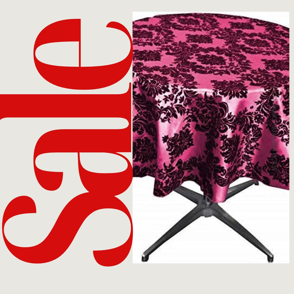 FUCHSIA - Taffeta Flocking Damask Table Rounds for Wedding, Bridal Shower/Baby Shower, Dinner, Special Events/Home Decor.