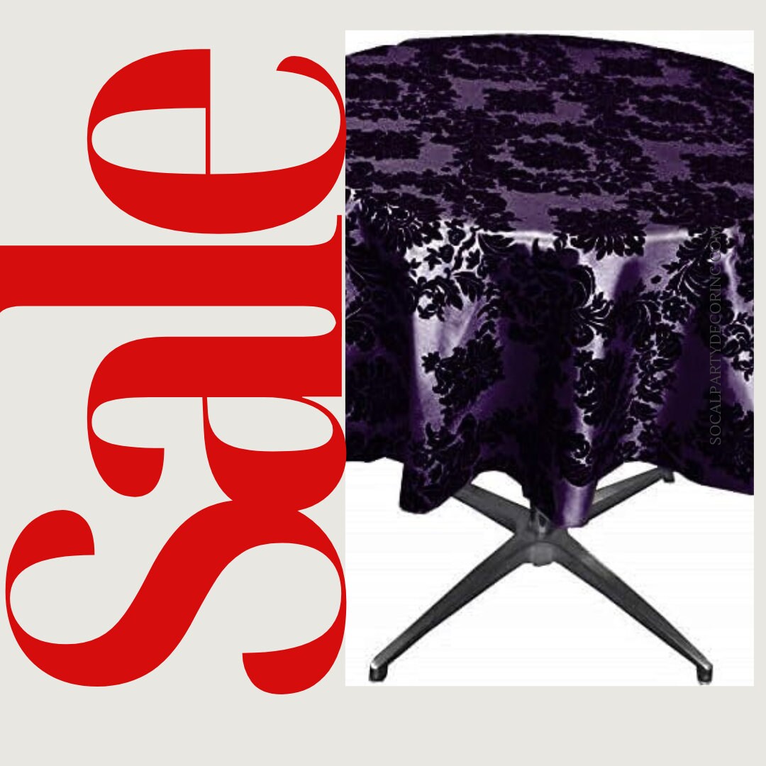 PLUM - Taffeta Flocking Damask Table Rounds for Wedding, Bridal Shower/Baby Shower, Dinner, Special Events/Home Decor.