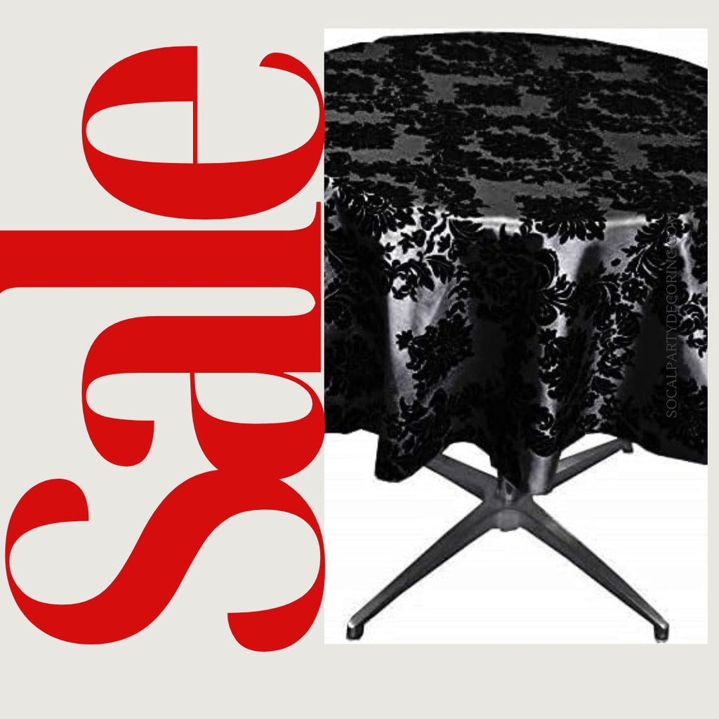 BLACK - Taffeta Flocking Damask Table Rounds for Wedding, Bridal Shower/Baby Shower, Dinner, Special Events/Home Decor.