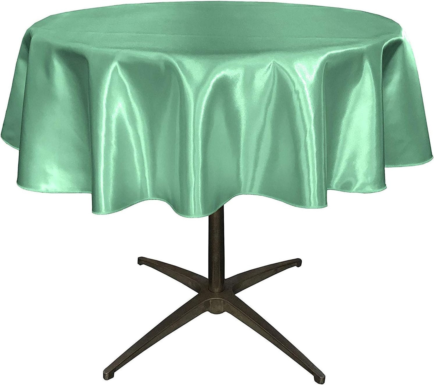 AQUA - Bridal Satin Table Overlay, for Small Coffee Table -  Table Cover Fabric Table Cloth for Dinning, Kitchen, Party,Holiday