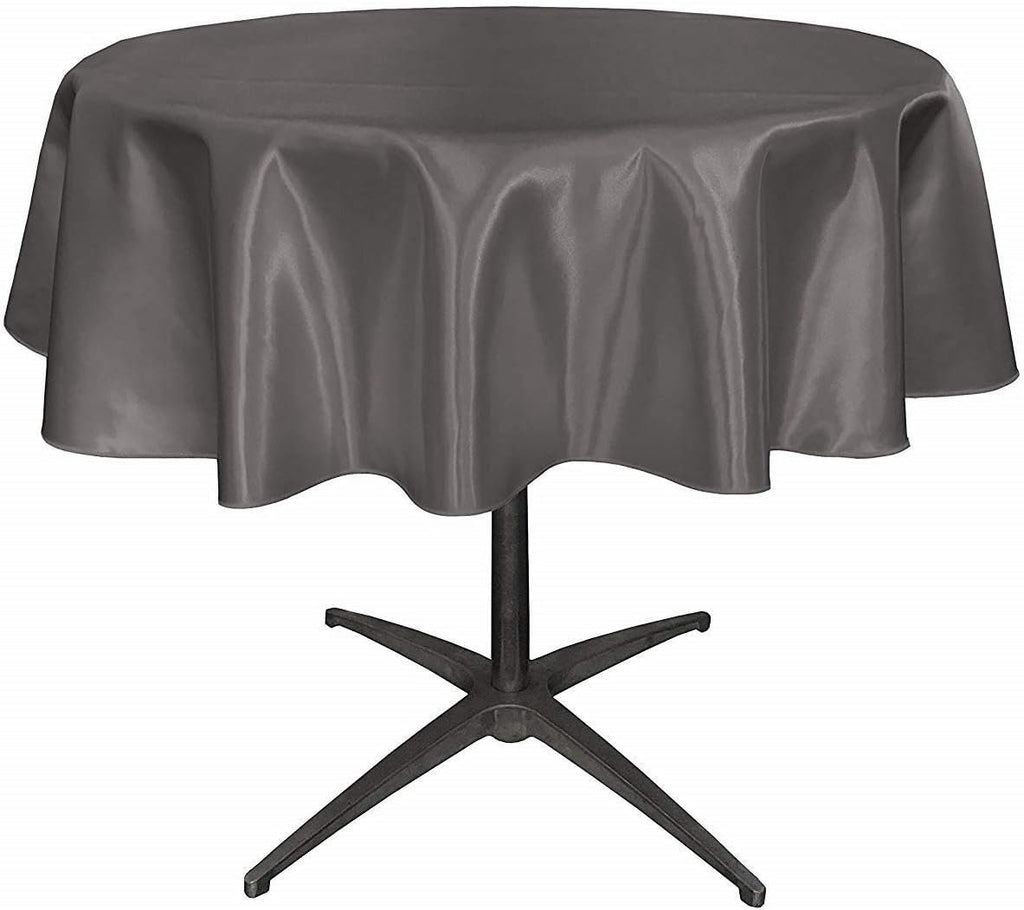 CHARCOAL - Bridal Satin Table Overlay, for Small Coffee Table -  Table Cover Fabric Table Cloth for Dinning, Kitchen, Party,Holiday