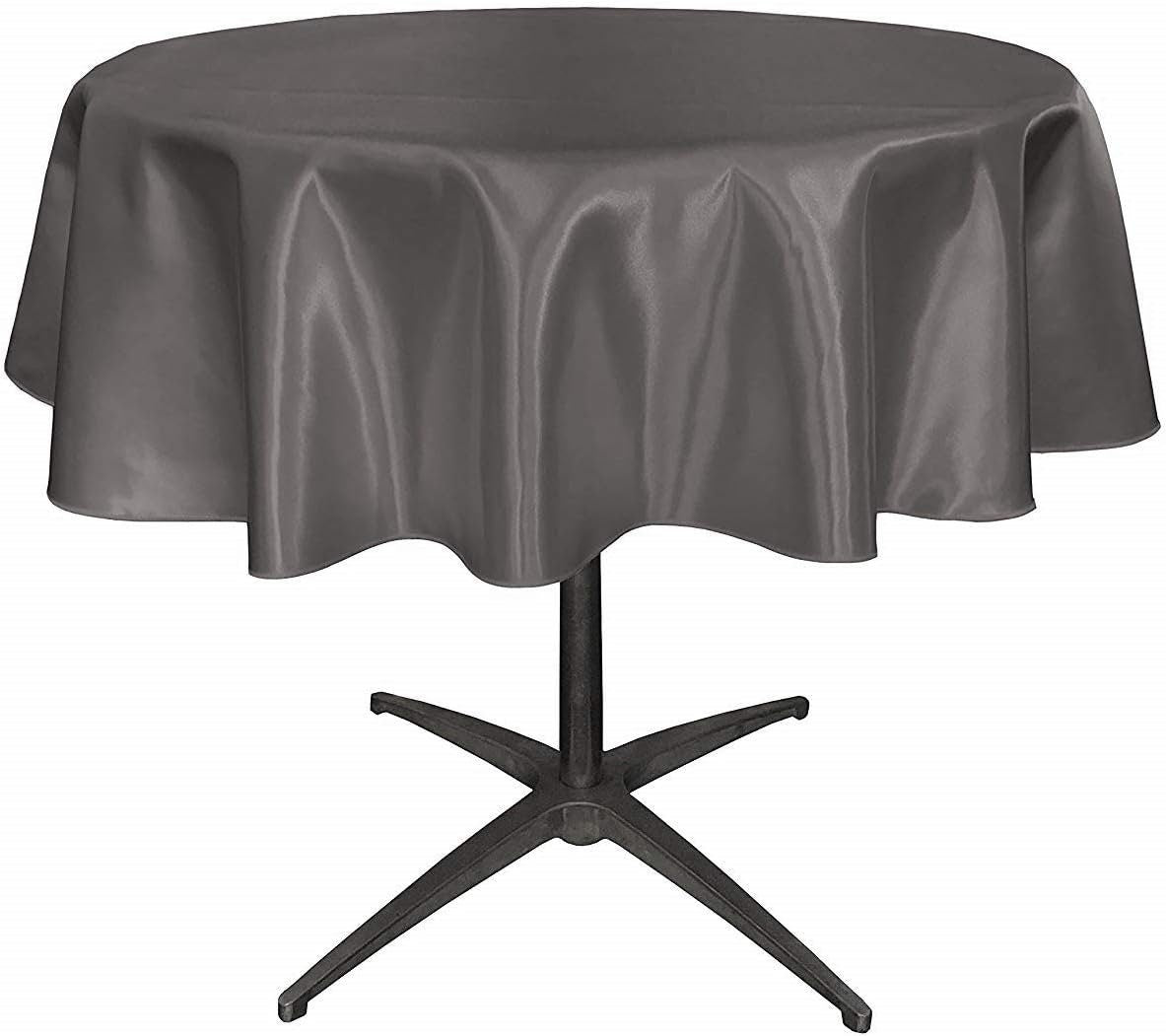 CHARCOAL - Bridal Satin Table Overlay, for Small Coffee Table -  Table Cover Fabric Table Cloth for Dinning, Kitchen, Party,Holiday