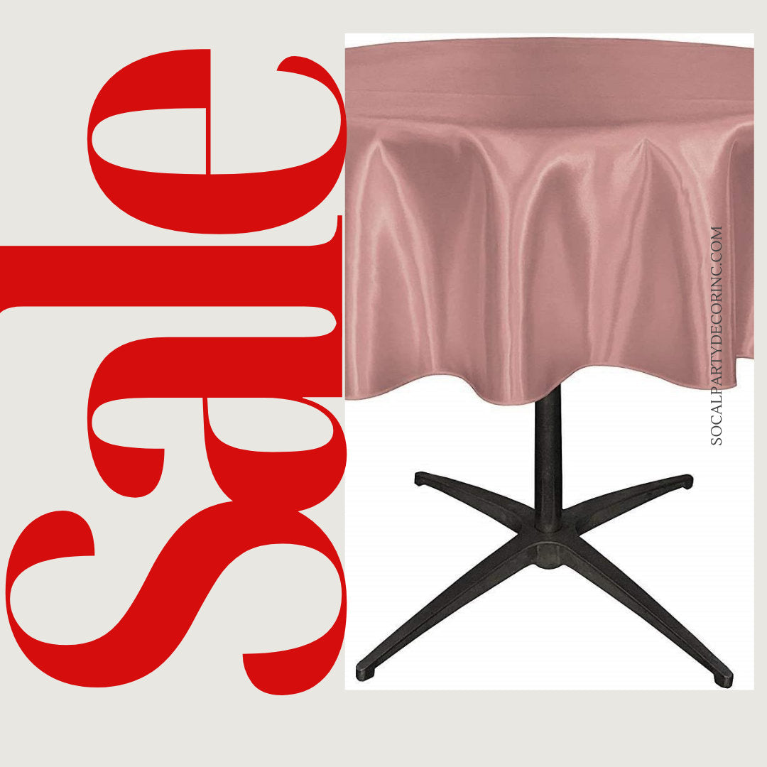 DUSTY ROSE - Bridal Satin Table Overlay, for Small Coffee Table -  Table Cover Fabric Table Cloth for Dinning, Kitchen, Party,Holiday