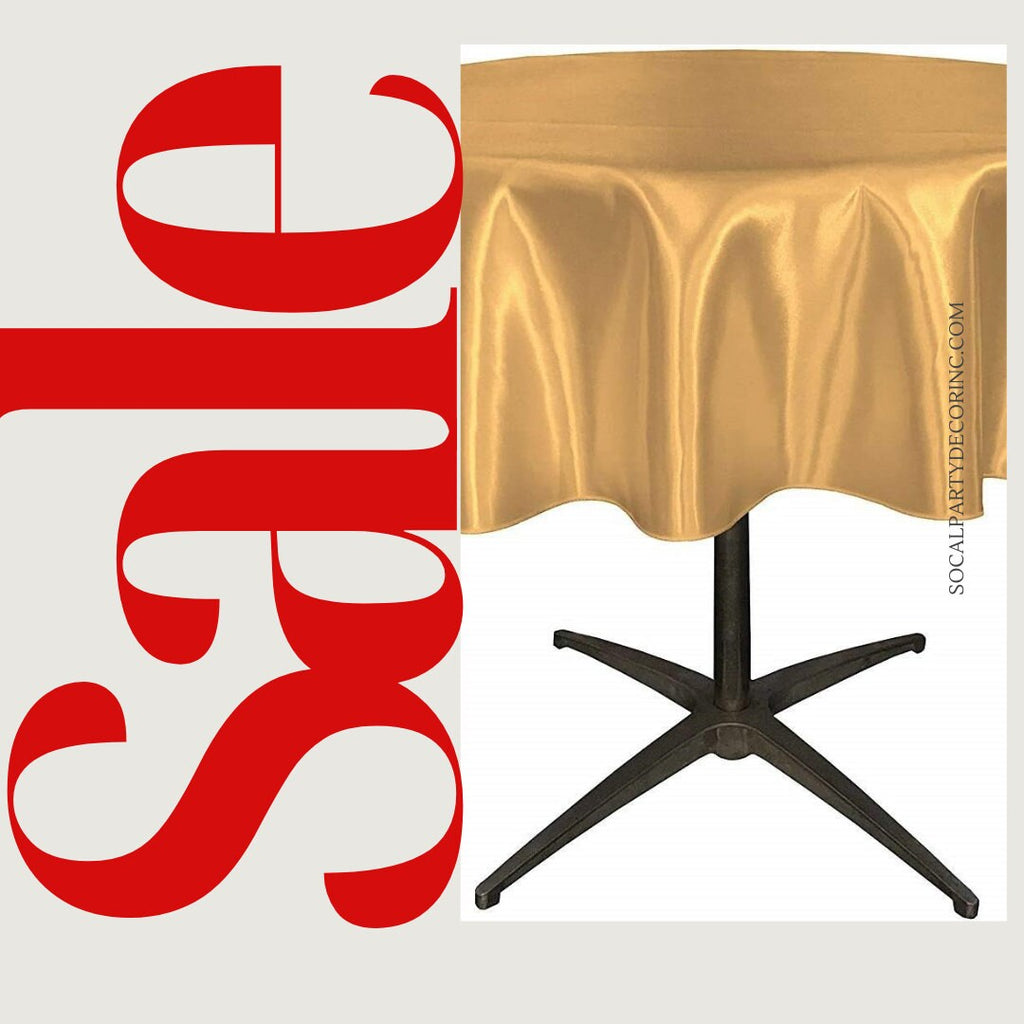 GOLD - Bridal Satin Table Overlay, for Small Coffee Table -  Table Cover Fabric Table Cloth for Dinning, Kitchen, Party,Holiday