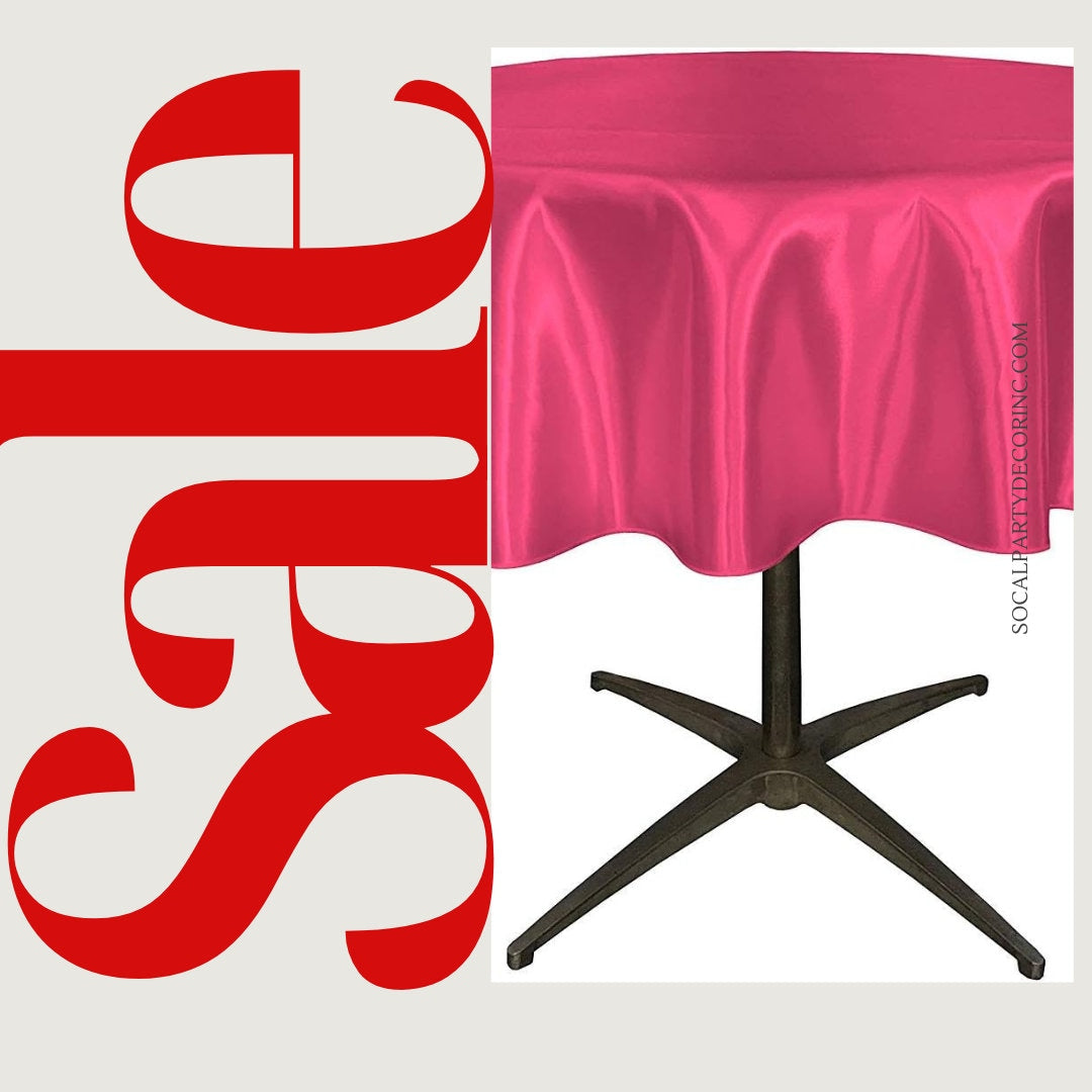 FUCHSIA - Bridal Satin Table Overlay, for Small Coffee Table -  Table Cover Fabric Table Cloth for Dinning, Kitchen, Party,Holiday
