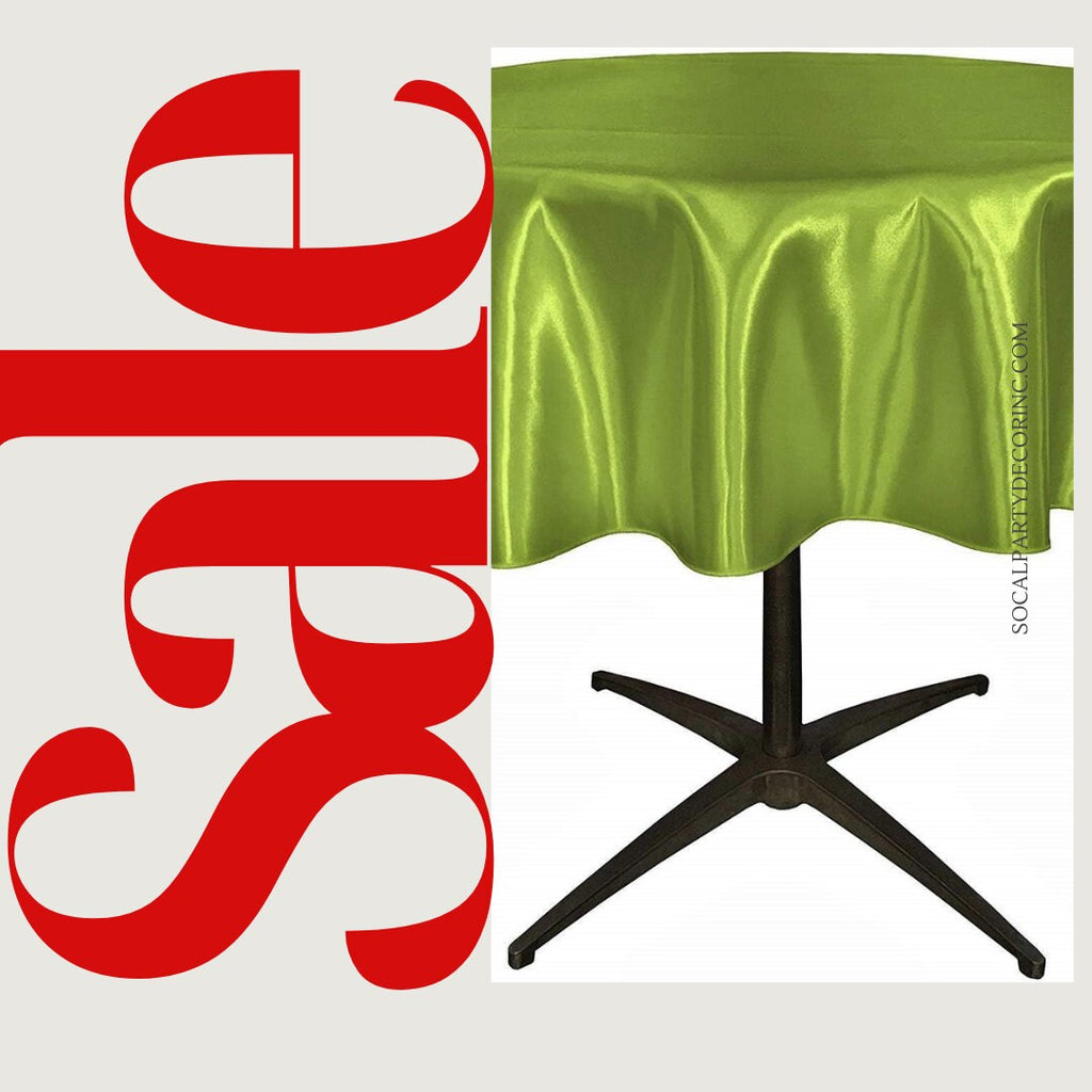 LIME - Bridal Satin Table Overlay, for Small Coffee Table -  Table Cover Fabric Table Cloth for Dinning, Kitchen, Party,Holiday