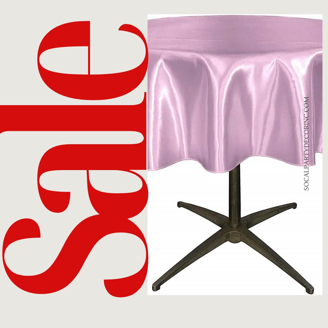 LILAC - Bridal Satin Table Overlay, for Small Coffee Table -  Table Cover Fabric Table Cloth for Dinning, Kitchen, Party,Holiday