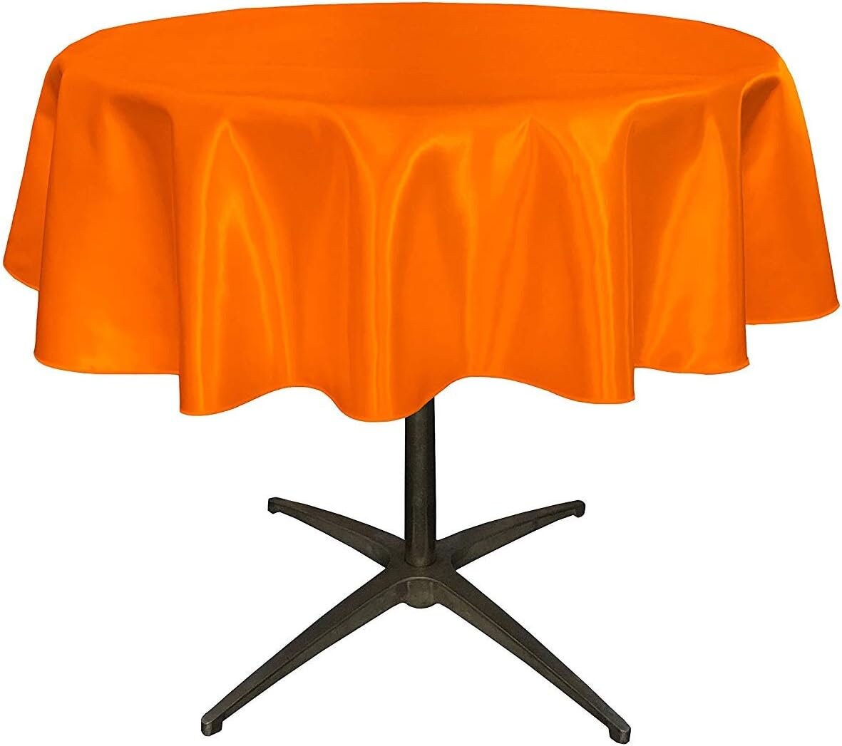 ORANGE - Bridal Satin Table Overlay, for Small Coffee Table -  Table Cover Fabric Table Cloth for Dinning, Kitchen, Party,Holiday