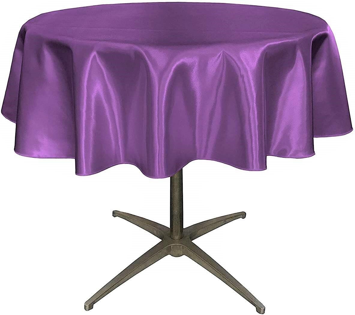 PURPLE - Bridal Satin Table Overlay, for Small Coffee Table -  Table Cover Fabric Table Cloth for Dinning, Kitchen, Party,Holiday