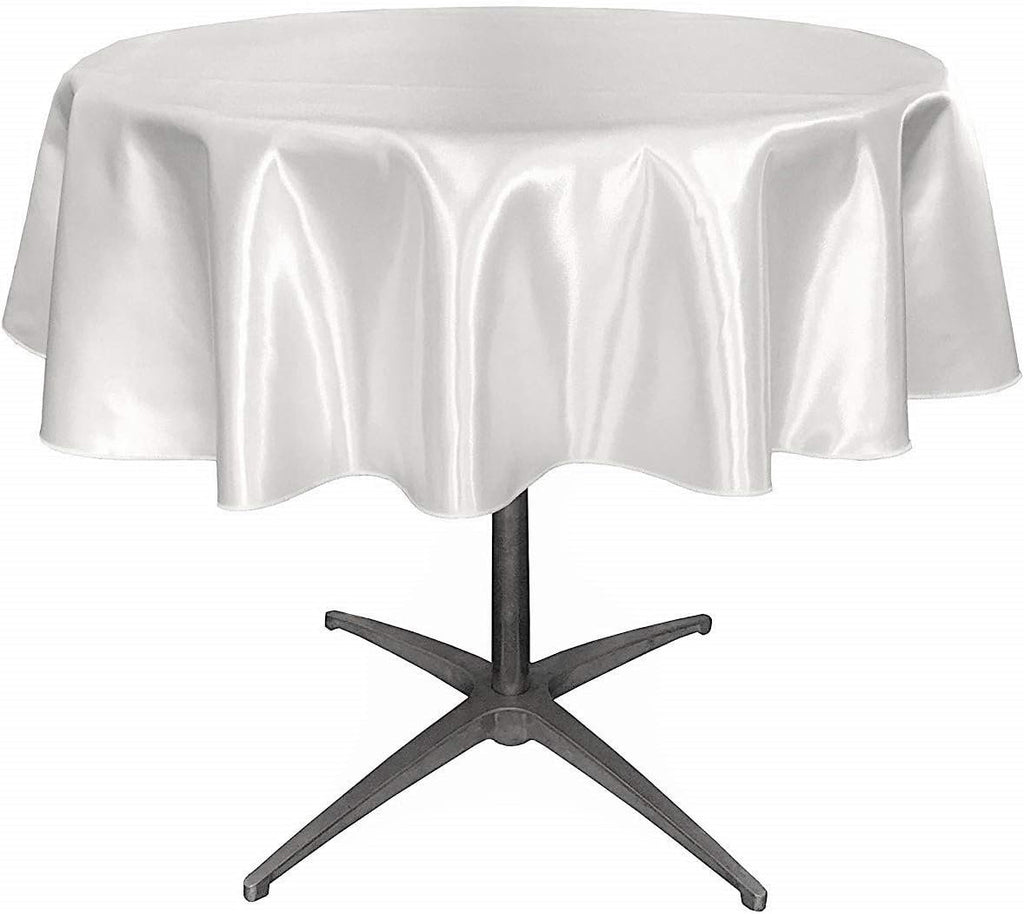 WHITE - Bridal Satin Table Overlay, for Small Coffee Table -  Table Cover Fabric Table Cloth for Dinning, Kitchen, Party,Holiday