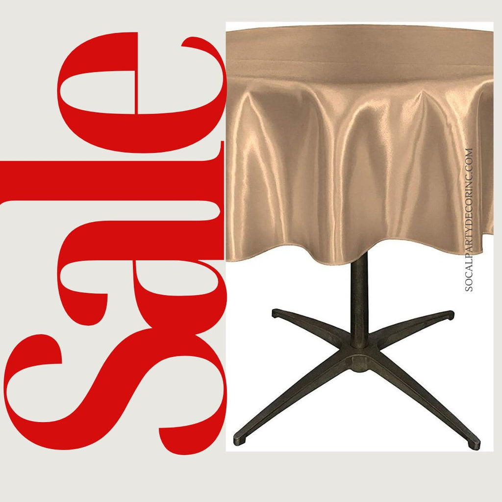 TAUPE - Bridal Satin Table Overlay, for Small Coffee Table -  Table Cover Fabric Table Cloth for Dinning, Kitchen, Party,Holiday