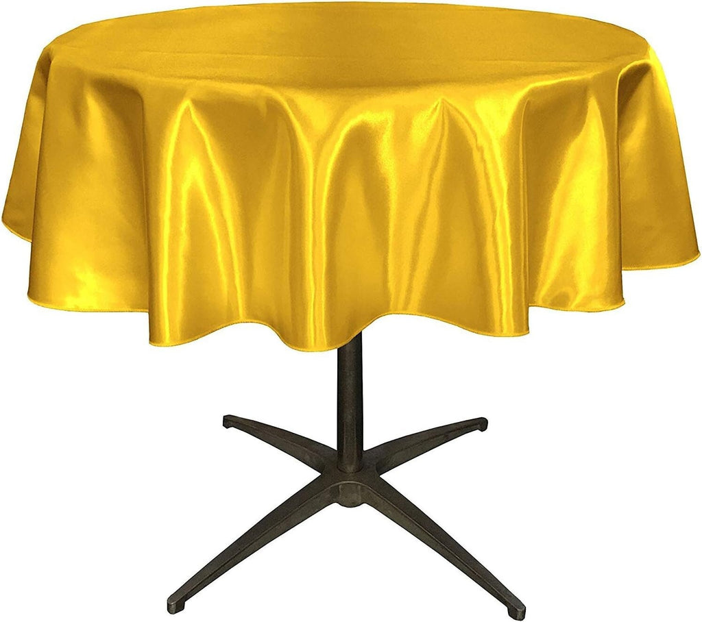 YELLOW - Bridal Satin Table Overlay, for Small Coffee Table -  Table Cover Fabric Table Cloth for Dinning, Kitchen, Party,Holiday