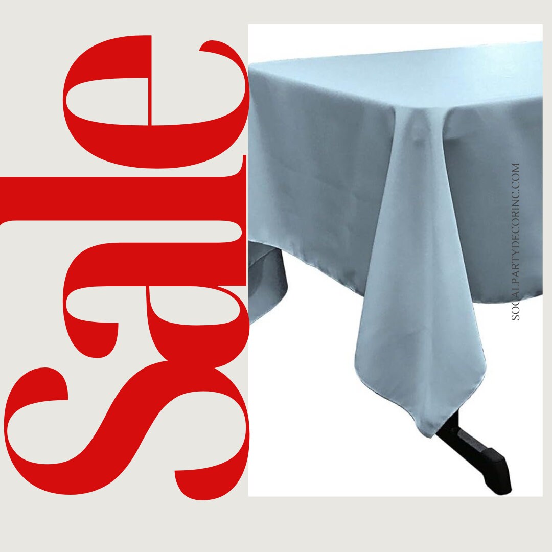 LTBLUE - Polyester Poplin Washable Rectangular Tablecloth, Stain Wrinkle Resistant Table Cover Fabric Table Cloth for Dinning, Kitchen Party