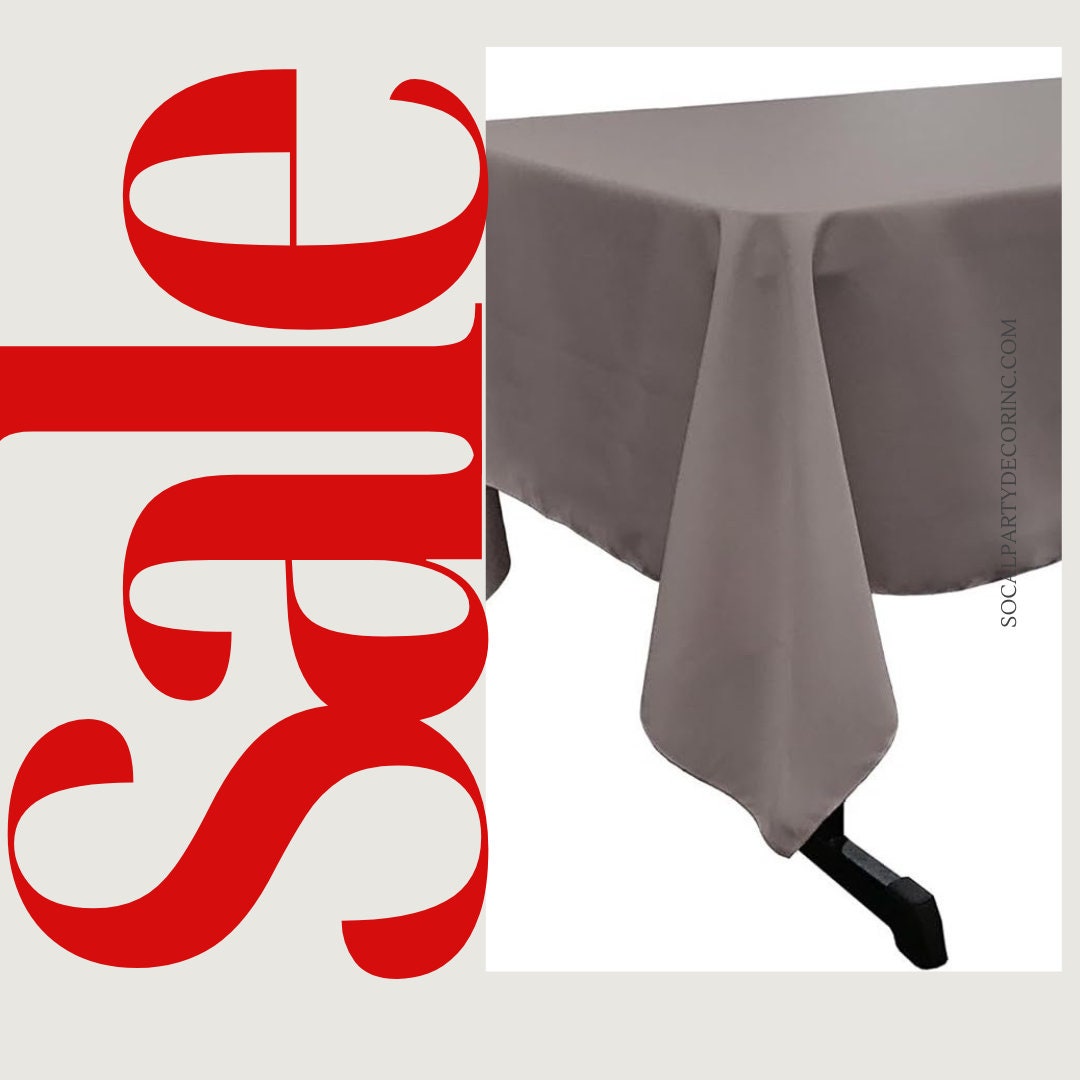 CHARCOAL -Polyester Poplin Washable Rectangular Tablecloth,Stain Wrinkle Resistant Table Cover Fabric Table Cloth for Dinning, Kitchen,Party