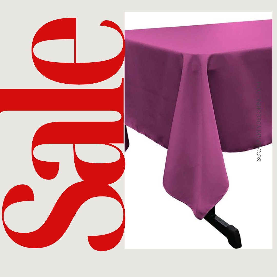 MAGENTA - Polyester Poplin Washable Rectangular Tablecloth,Stain Wrinkle Resistant Table Cover Fabric Table Cloth Dinning, Kitchen,Party