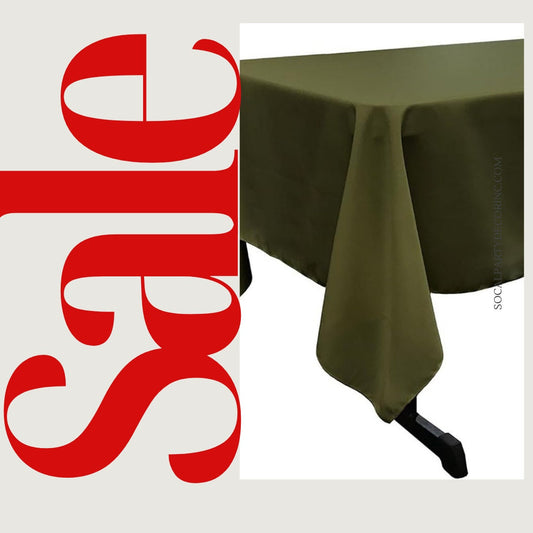 OLIVE -  Polyester Poplin Washable Rectangular Tablecloth,Stain Wrinkle Resistant Table Cover Fabric Table Cloth for Dinning, Kitchen,Party