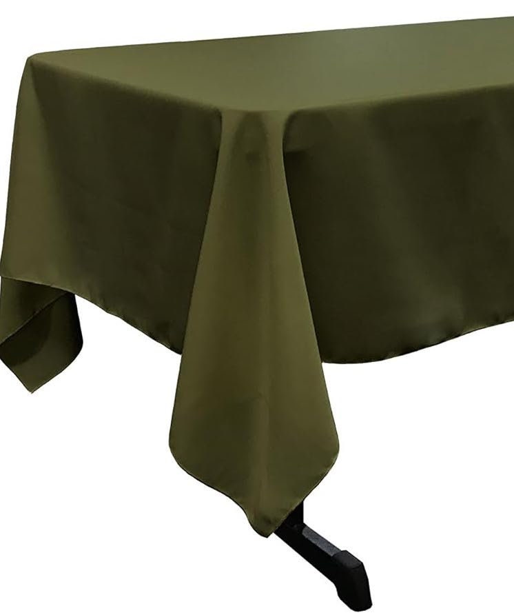 OLIVE -  Polyester Poplin Washable Rectangular Tablecloth,Stain Wrinkle Resistant Table Cover Fabric Table Cloth for Dinning, Kitchen,Party