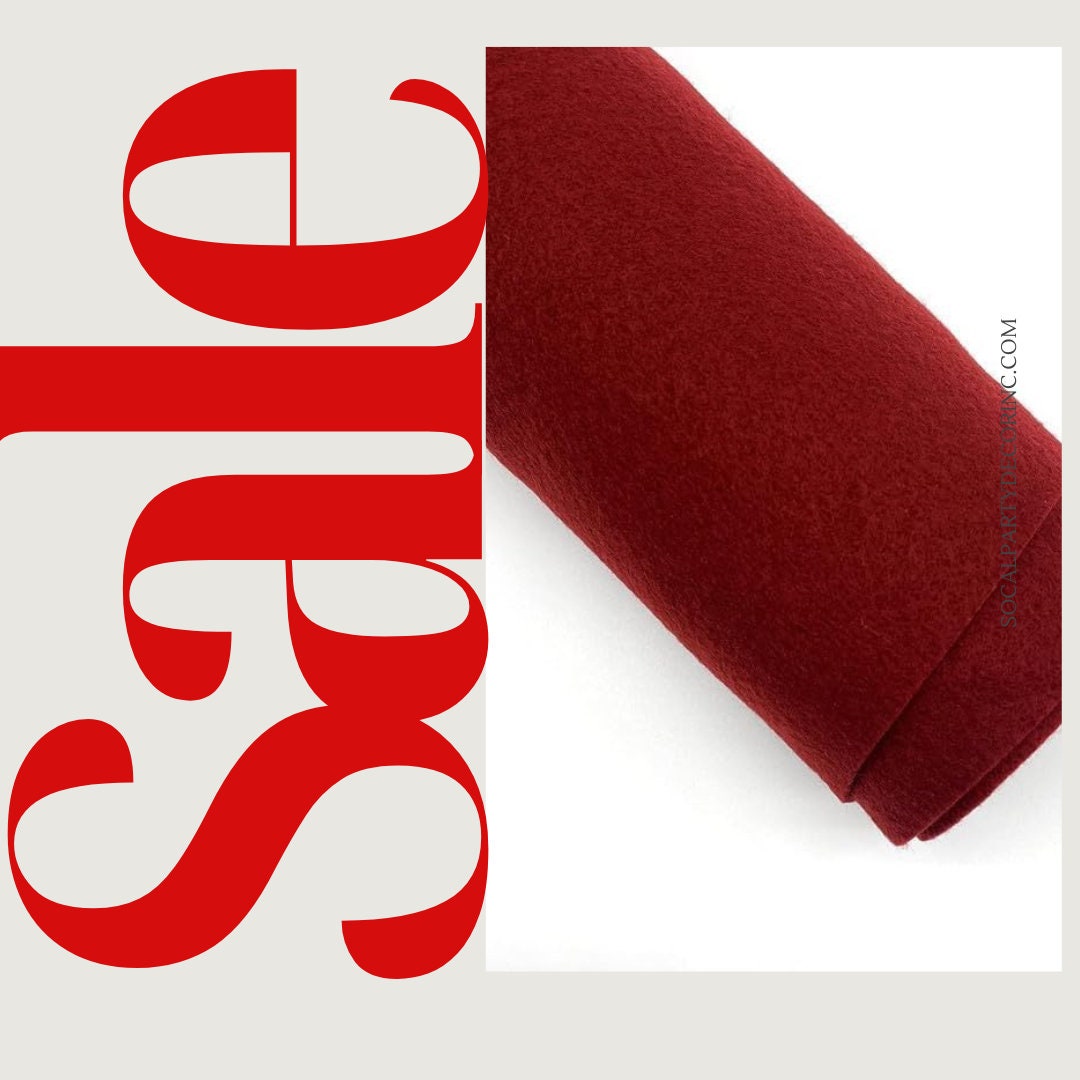 BURGUNDY - Craft Felt By Yard 72" Wide Acrylic Felt - Soft and Durable Black Felt Fabric for DIY Arts & Crafts, Decorations and More