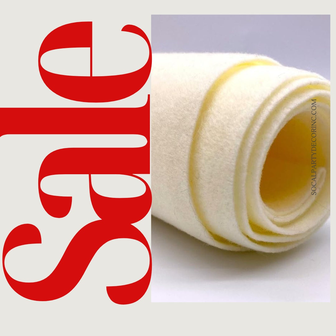 IVORY - Craft Felt By Yard 72" Wide Acrylic Felt - Soft and Durable Black Felt Fabric for DIY Arts & Crafts, Decorations and More