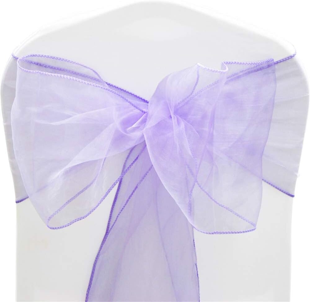 LILAC - Chair Sashes Bows for Wedding Reception Event Banquets Chair Decoration, Dinning Chair Cover Sash Ribbon Tie Back Party Supplies