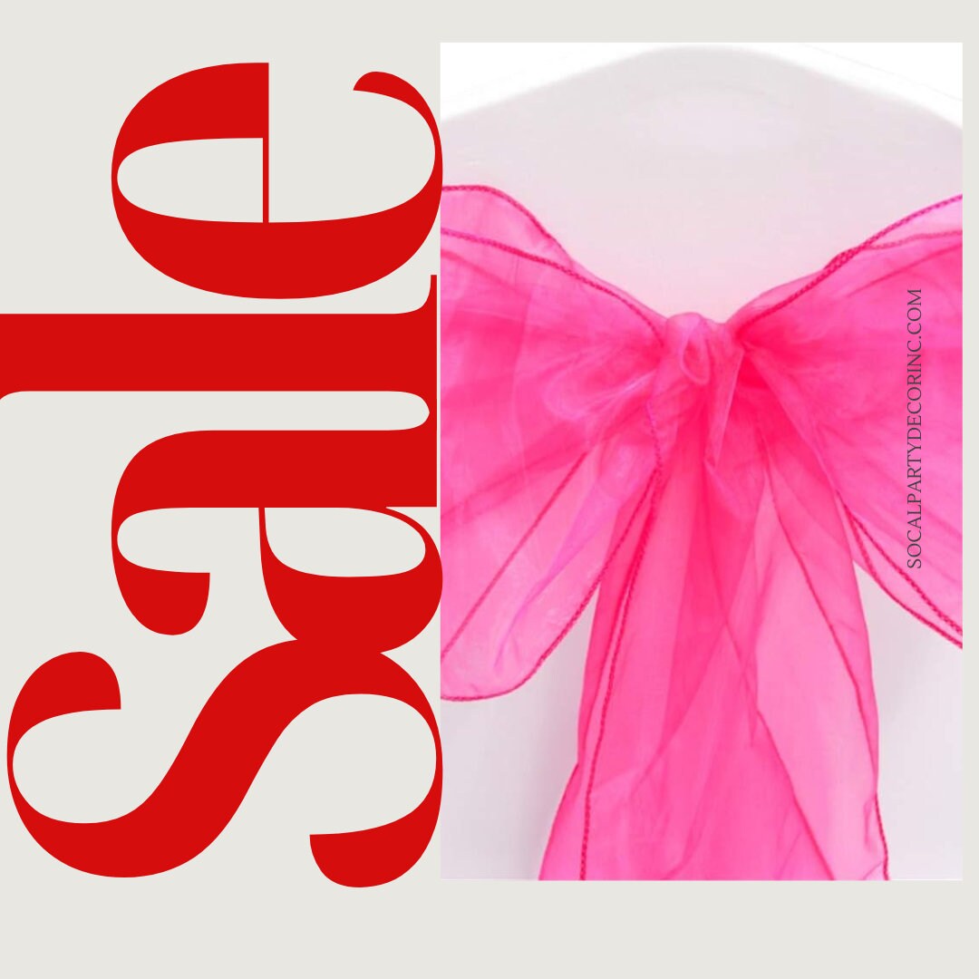 FUCHSIA - Chair Sashes Bows for Wedding Reception Event Banquets Chair Decoration, Dinning Chair Cover Sash Ribbon Tie Back Party Supplies