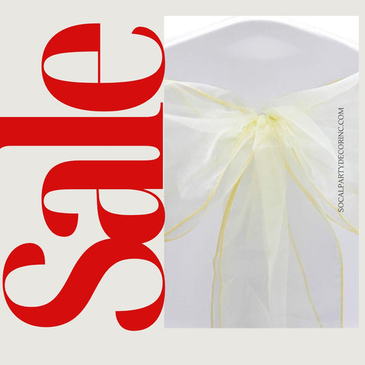 IVORY - Chair Sashes Bows for Wedding Reception Event Banquets Chair Decoration, Dinning Chair Cover Sash Ribbon Tie Back Party Supplies