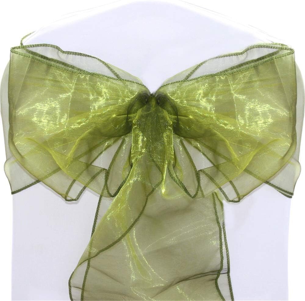 OLIVE - Chair Sashes Bows for Wedding Reception Event Banquets Chair Decoration, Dinning Chair Cover Sash Ribbon Tie Back Party Supplies