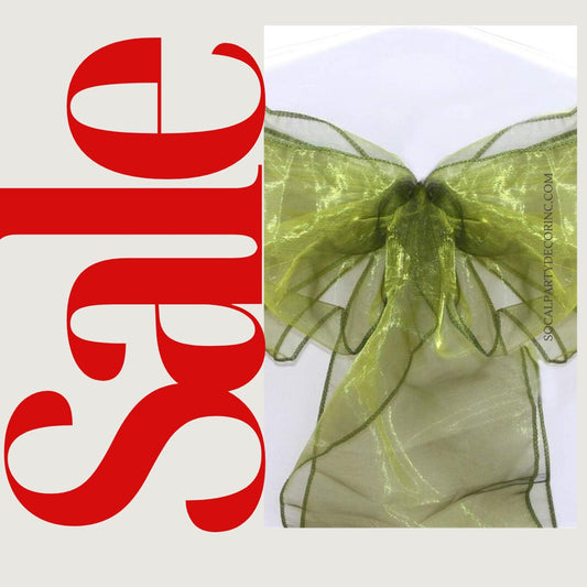 OLIVE - Chair Sashes Bows for Wedding Reception Event Banquets Chair Decoration, Dinning Chair Cover Sash Ribbon Tie Back Party Supplies