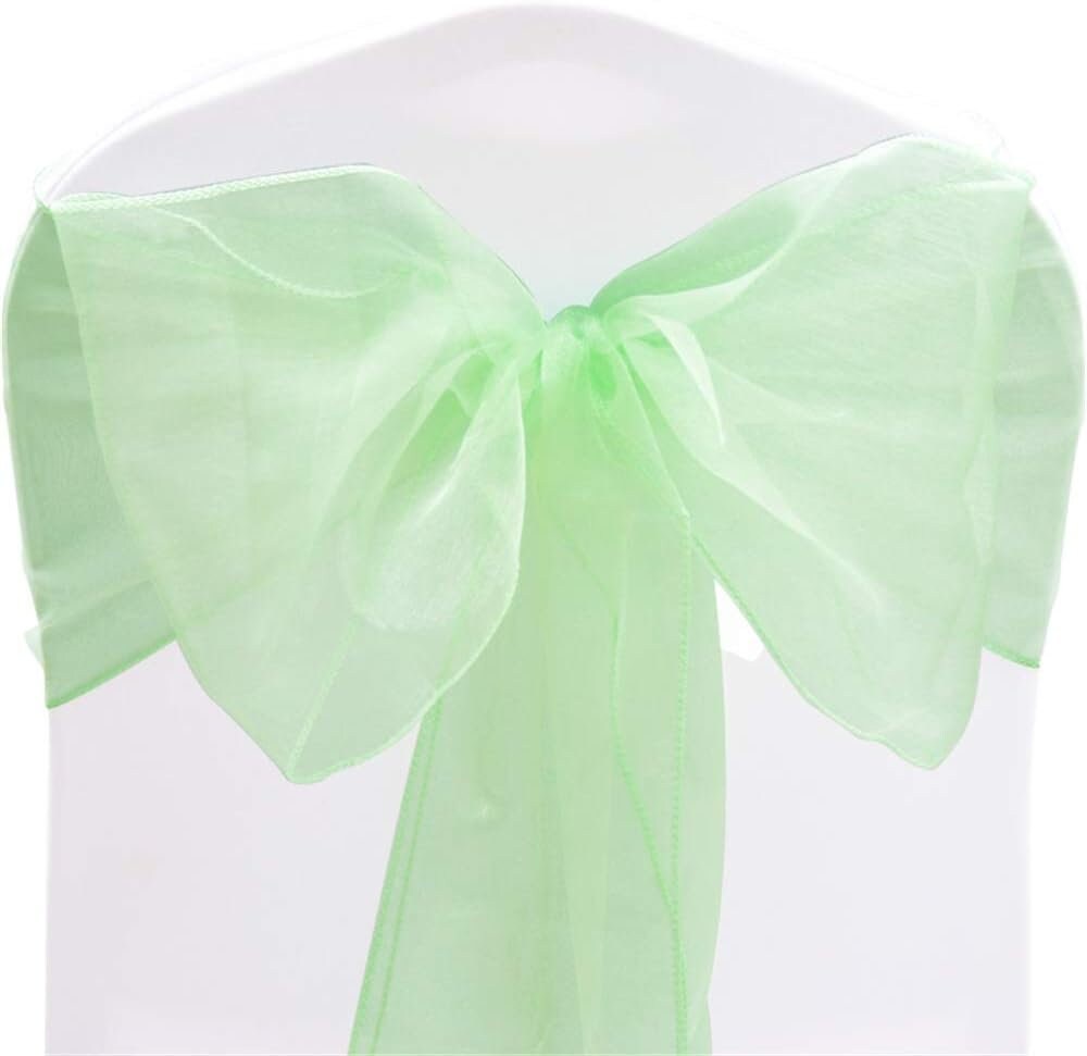 MINT - Chair Sashes Bows for Wedding Reception Event Banquets Chair Decoration, Dinning Chair Cover Sash Ribbon Tie Back Party Supplies
