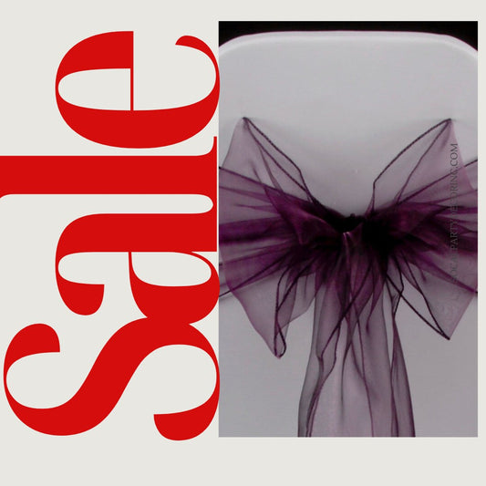 EGGPLANT - Chair Sashes Bows for Wedding Reception Event Banquets Chair Decoration, Dinning Chair Cover Sash Ribbon Tie Back Party Supplies