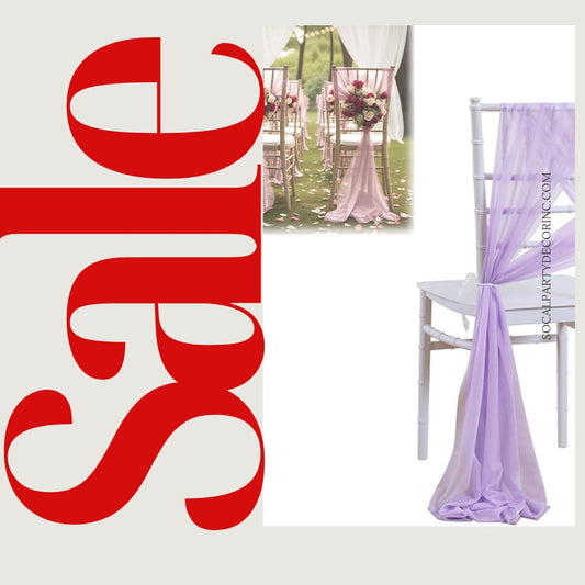 LILAC - Chiffon Chair Sash Cover Aisle Decorations Draping Fabric for Party Ceremony Reception Floral Arrangement Banquet Outdoor Decor