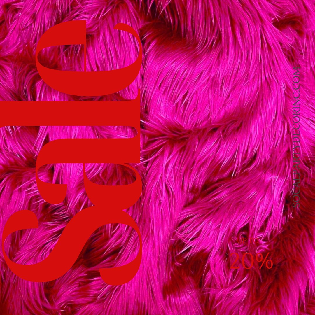 FUCHSIA - Shaggy Long Pile Faux Fur Fabric By The Yard | Faux Fur | High Quality Ultra Soft Fur Fabric By Yard.