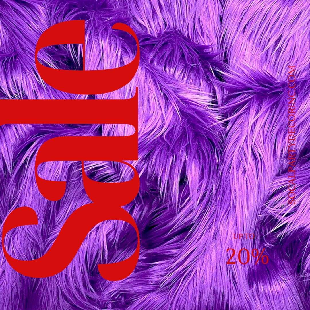 PURPLE - Shaggy Long Pile Faux Fur Fabric By The Yard | Faux Fur | High Quality Ultra Soft Fur Fabric By Yard.