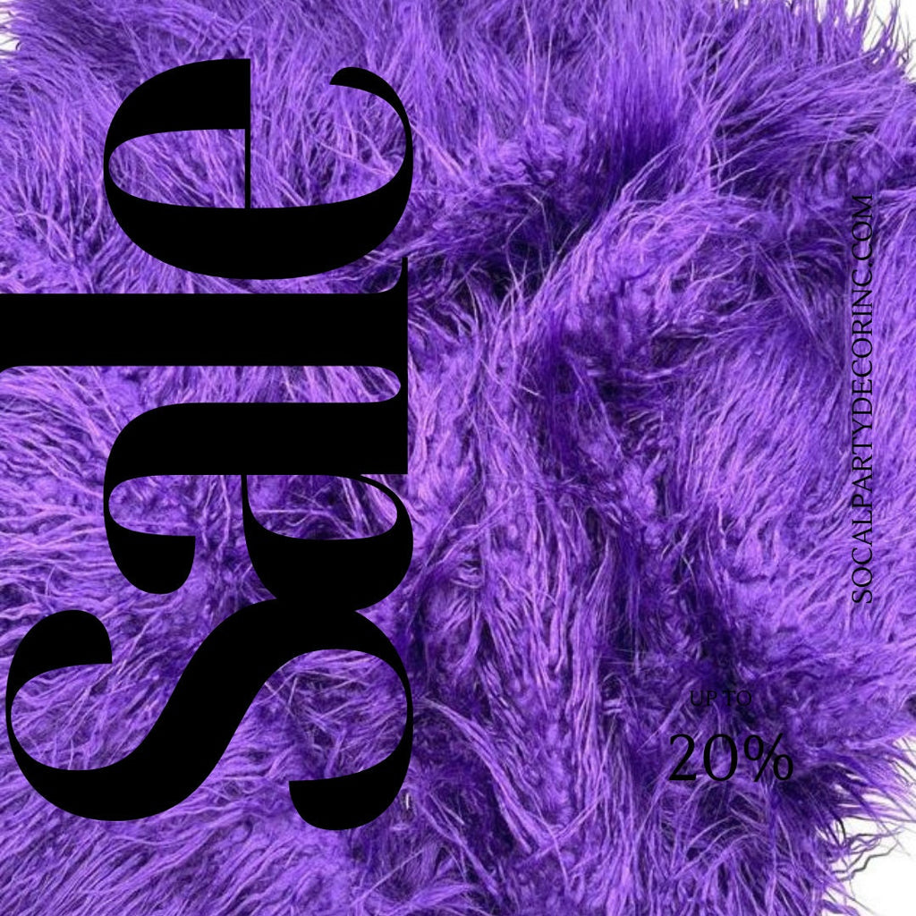 PURPLE - Mongolian Long Pile Faux Fur Fabric By The Yard | Faux Fur | High Quality Fur Fabric By Yard.