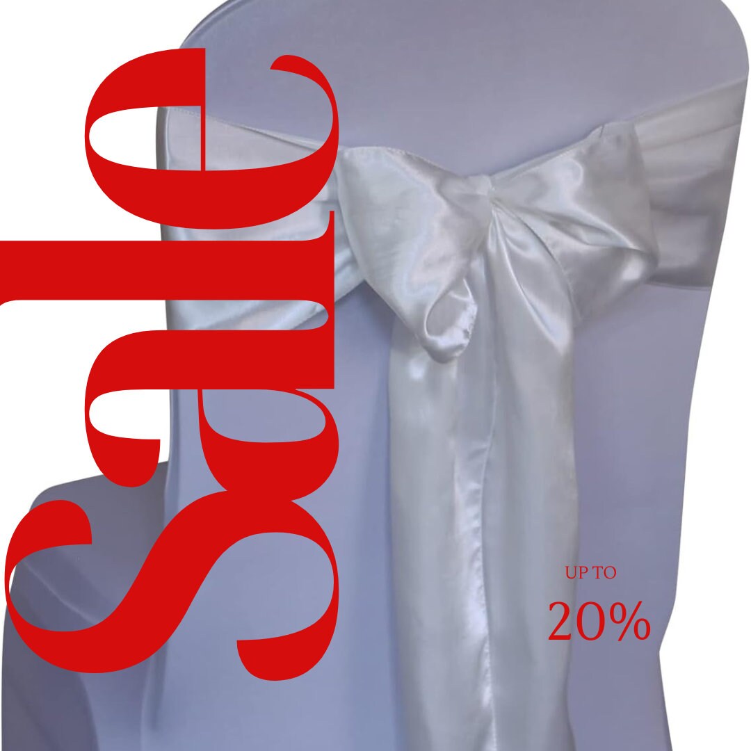 IVORY - SATIN Chair Sashes Bows for Wedding Reception Event Banquets Chair Decoration, Dinning Chair Cover Sash Ribbon Tie Back Supplies