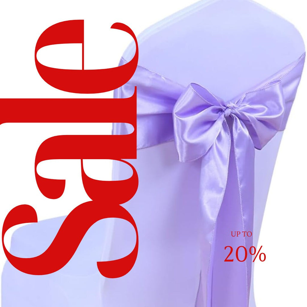 LAVENDER - SATIN Chair Sashes Bows for Wedding Reception Event Banquets Chair Decoration, Dinning Chair Cover Sash Ribbon Tie Back Supplies