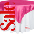 SATIN - FUCHSIA - Square Tablecloth Overlay - Square Tablecloth, Square Table Cover Fabric  for Dining, Kitchen, Party.