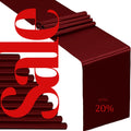 SATIN - BURGUNDY - 14" Wide Wedding & Party Decoration Solid Satin Table Runner ( 14" Wide x 90" Long)  1 PC