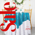 SEQUIN - Sequin Tablecloth - TURQUOISE - Sequin Overlay Glitter Table Cover Dinning Table Linen for Party Event Decoration Birthday.