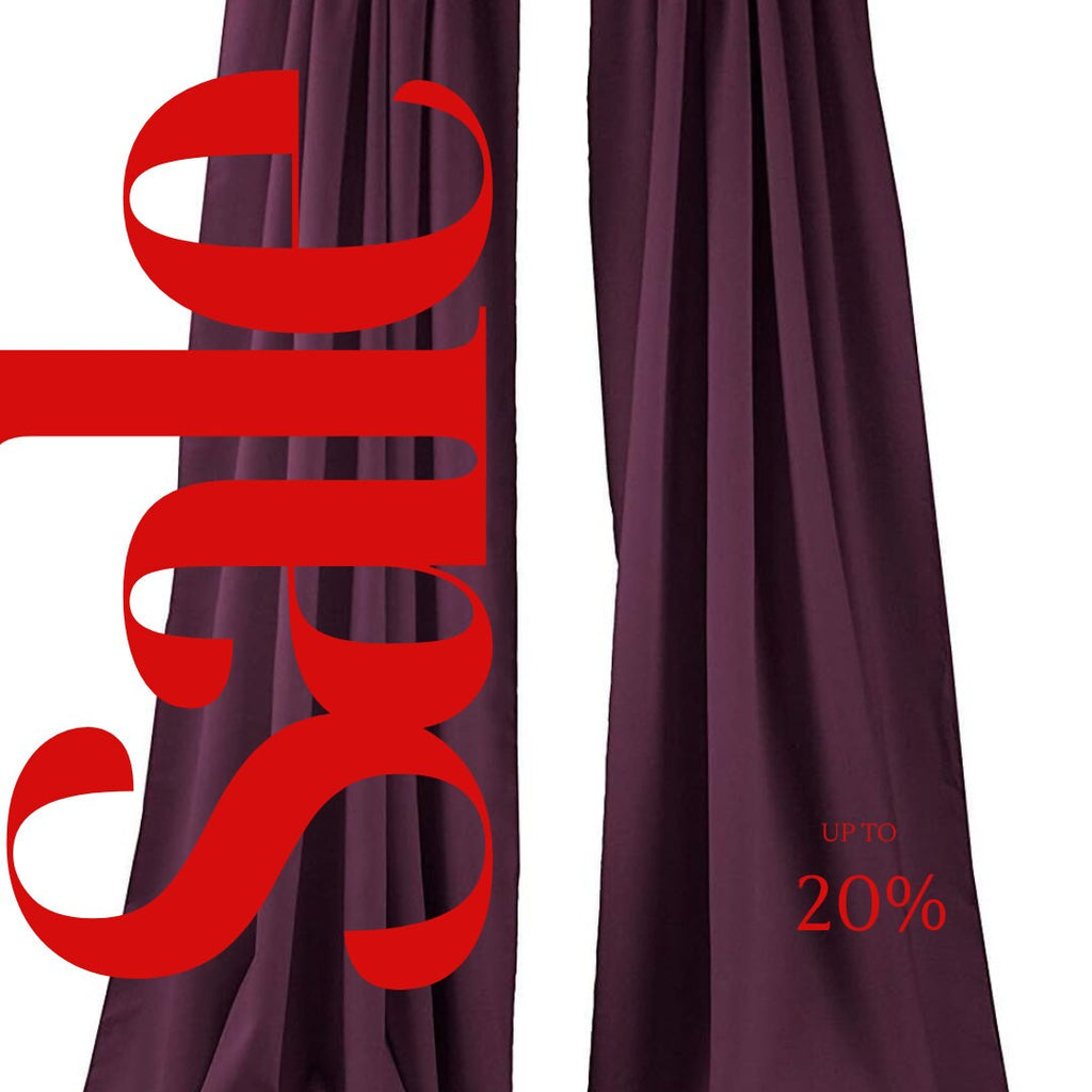 BACKDROPS -  EGGPLANT -  Polyester Poplin Backdrop Drape Curtain Panel with 4" Rod Pocket ( , 5 Feet Wide x 9 Feet High (2 Panels)