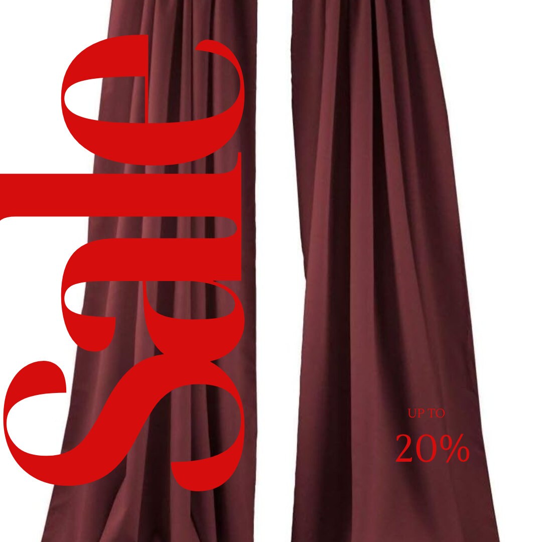 BACKDROPS -  BURGUNDY -  Polyester Poplin Backdrop Drape Curtain Panel with 4" Rod Pocket ( , 5 Feet Wide x 9 Feet High (2 Panels)