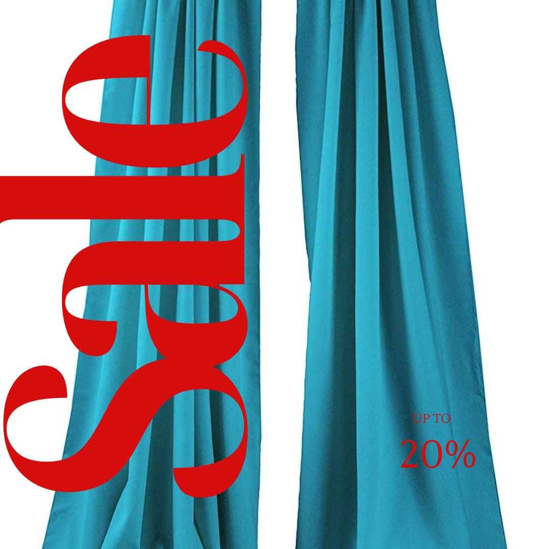 BACKDROPS - TURQUOISE -  Polyester Poplin Backdrop Drape Curtain Panel with 4" Rod Pocket ( , 5 Feet Wide x 9 Feet High (2 Panels)